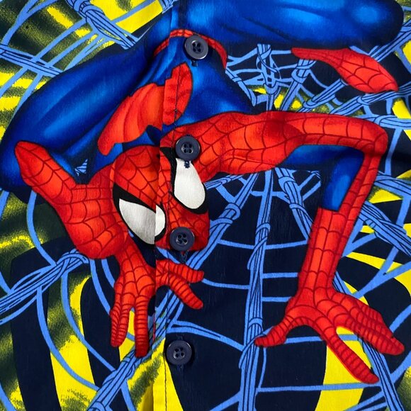 Vintage Spiderman Movie Promo Shirt Toddler Boys Size 4 Button Up Marvel Comics - Picture 3 of 10